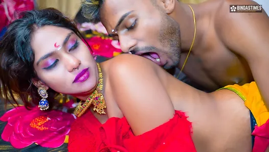 düğün gecesisinden sonra ateşli hintli çiftin ilk seksi